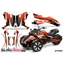 AMR Racing Vinyl Graphics Kit for the Can-Am Spyder F3 / F3S Attack Orange