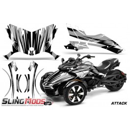 AMR Racing Vinyl Graphics Kit for the Can-Am Spyder F3 / F3S Attack Silver
