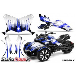 AMR Racing Vinyl Graphics Kit for the Can-Am Spyder F3 / F3S Carbon-X Blue