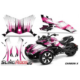 AMR Racing Vinyl Graphics Kit for the Can-Am Spyder F3 / F3S Carbon-X Pink