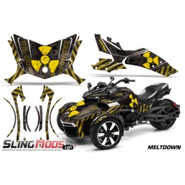 AMR Racing Vinyl Graphics Kit for the Can-Am Spyder F3 / F3S Meltdown Yellow / Black
