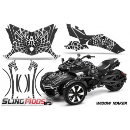 AMR Racing Vinyl Graphics Kit for the Can-Am Spyder F3 / F3S Widow Maker White / Black