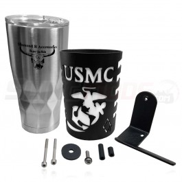 **CLEARANCE** Diamond R USMC Mug Holder with 20 oz. Stainless Steel Mug for the Can-am Spyder RT / F3 USMC