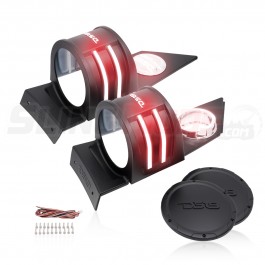 DS18 Front & Rear Facing 6.5" Headrest Speaker Pods with Integrated LED Chaser Lighting for the Polaris Slingshot (Set of 2)