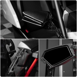 EvolutionR Series Plastic Carbon Fiber Pattern Side View Mirror Dress-Up Kit for the Polaris Slingshot (8 Pieces)