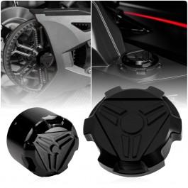 EvolutionR Series Aluminum Gas Cap & Axle Nut Cover Bundle Pack for the Polaris Slingshot (Black)