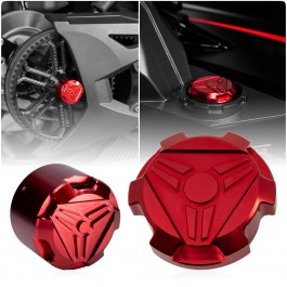 EvolutionR Series Aluminum Gas Cap & Axle Nut Cover Bundle Pack for the Polaris Slingshot (Red)