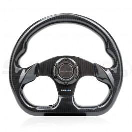 NRG ST-009CF Series Full Carbon Fiber Flat Bottom Steering Wheel for the Polaris Slingshot (2015-19)