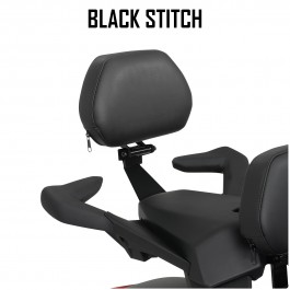 Show Chrome Padded Adjustable Passenger Backrest for the Can-Am Ryker Black Stitching