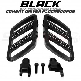Show Chrome Combat Series Adjustable Driver Floorboards for the Can-Am Ryker (Set of 2) Black w/ Machined Face