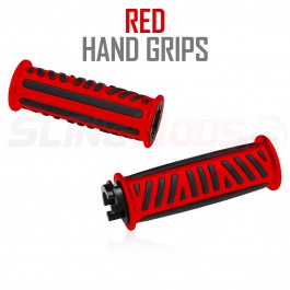 Show Chrome Combat Series Aluminum Hand Grips with Rubber Inlays for the Can-Am Ryker (Pair) Red