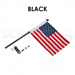 Show Chrome Flag Pole Kit with American Flag for the Polaris Slingshot (Single) Black