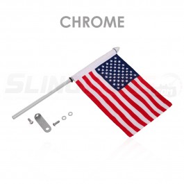 Show Chrome Flag Pole Kit with American Flag for the Polaris Slingshot (Single) Chrome