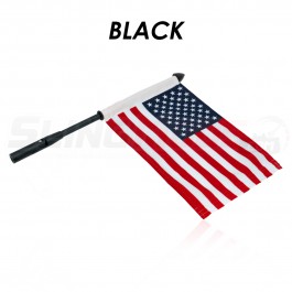 Show Chrome "Foldable" Flag Pole Kit with American Flag for the Polaris Slingshot (Single) Black
