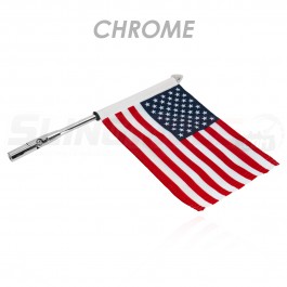 Show Chrome "Foldable" Flag Pole Kit with American Flag for the Polaris Slingshot (Single) Chrome