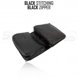Kaliber Marine Vinyl Dual Pocket Dashboard Storage Pouch for the Polaris Slingshot (Single) Black Stitching / Black Zipper