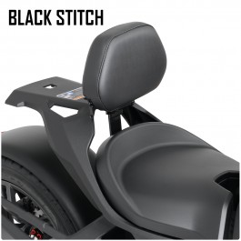 Show Chrome Padded 2-Up Adjustable Driver Backrest for the Can-Am Ryker Black Stitching