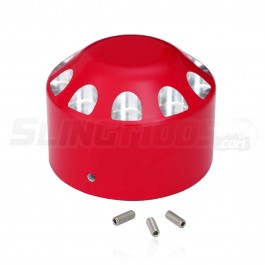 Show Chrome Aluminum Axle Nut Cover for the Polaris Slingshot Red