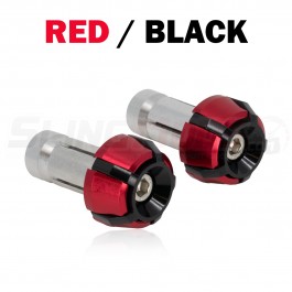 SE Performance Billet Aluminum Handlebar End Caps for the Can-Am Ryker (Pair) Red / Black