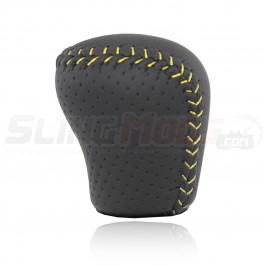 SuperKlasse Weighted Leather Shift Knob - Knob Only Yellow Stitch