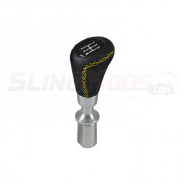 CLEARANCE - Twist Dynamics Leather Shift Knob with Adapter for the Polaris Slingshot Yellow Stitch