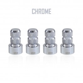 Knurled Billet Aluminum Colored Valve Stem Covers for the Can-Am Ryker (4 Pack) Chrome