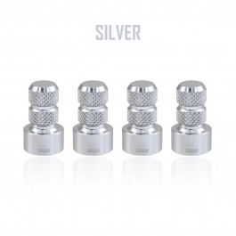 Knurled Billet Aluminum Colored Valve Stem Covers for the Can-Am Ryker (4 Pack) Silver