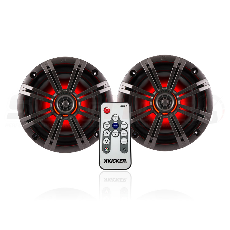 Kicker KM Series 6.5" RGB LED Marine Coaxials Speakers