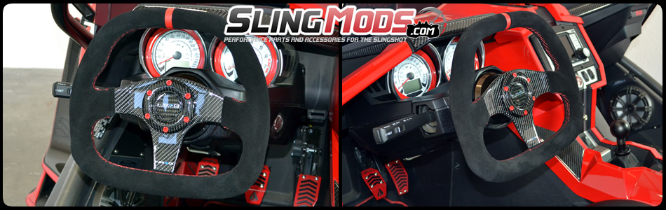 Polaris Slingshot Suede Flat Bottom Steering Wheel W Red Stitch By Nrg St 019cf